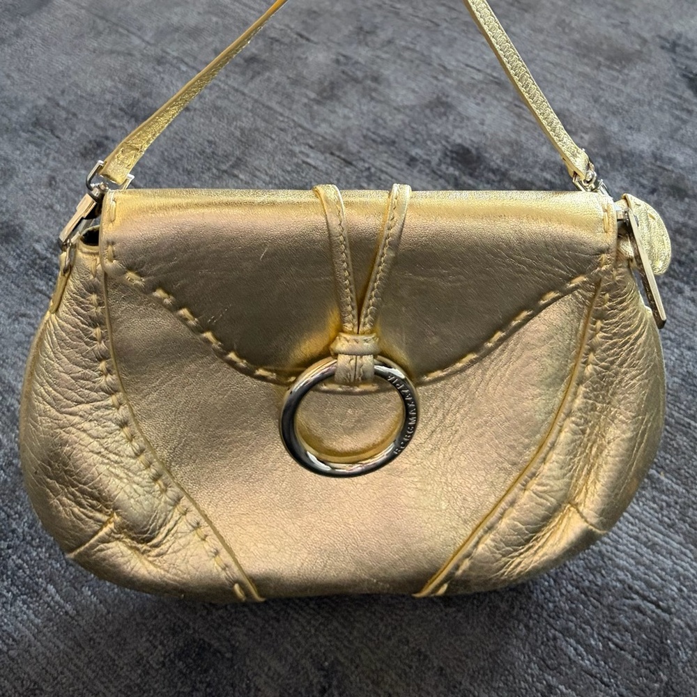 BCBGMaxAzria Metallic Gold Shoulder Bag